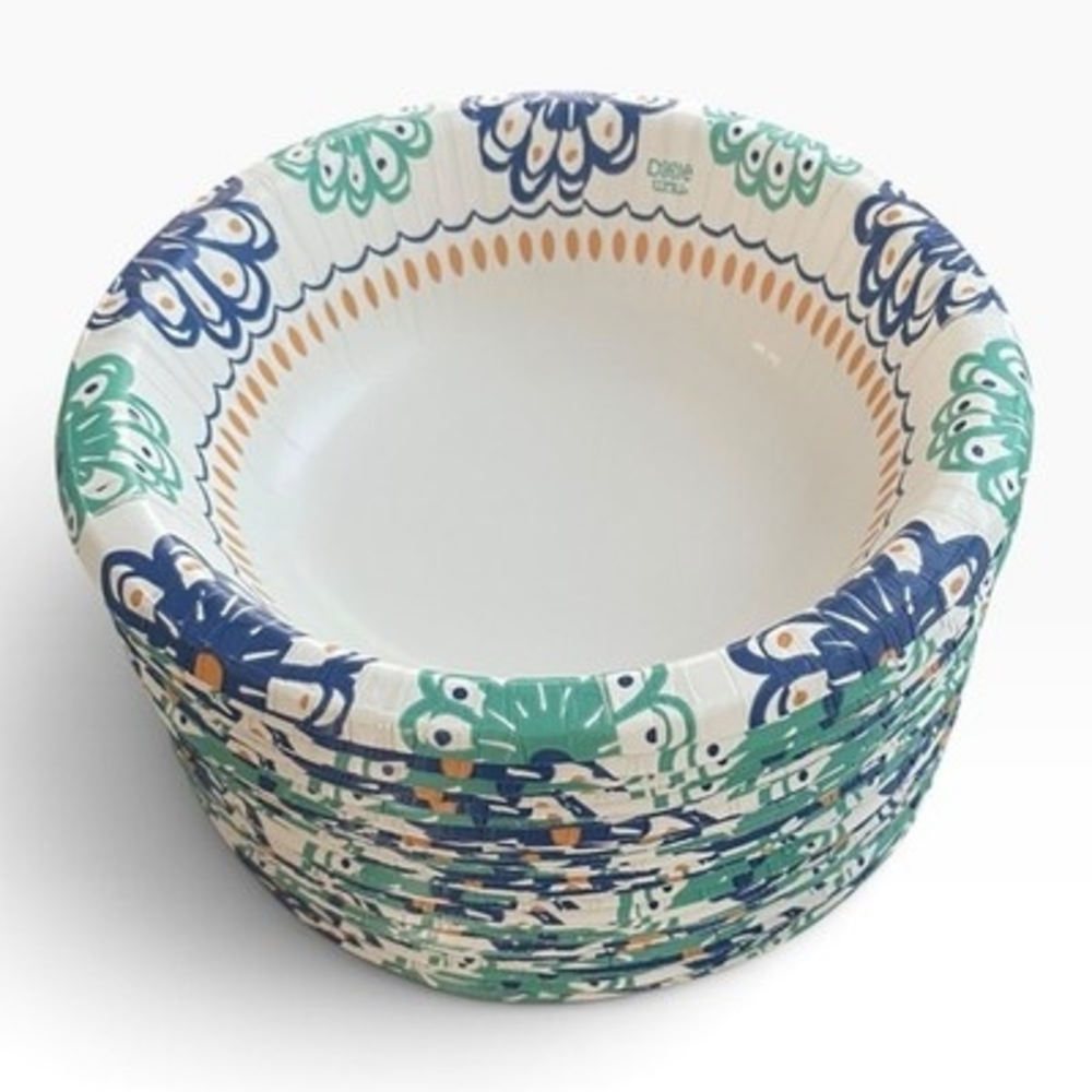 Dixie Ultra Ultimate Strength Paper Bowls 20oz Floral Print Set of 57 New